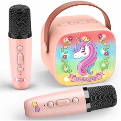 Zestaw do karaoke dla dzieci unicorn różowy brak kabla ładującego