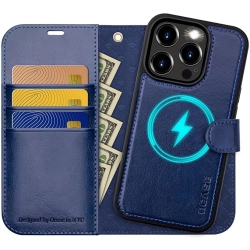 Etui magnetyczne dla iPhone 15 Pro Max 2in1 OCASAE kolor GRANATOWY