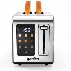 Toster Ganiza Smart na 2 kromki z ekranem dotykowym, cyfrowy timer odliczaj