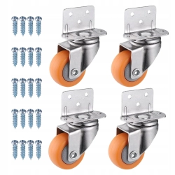 Zocipro 4 kółka obrotowe 37 mm ze śrubami, odporne na zużycie