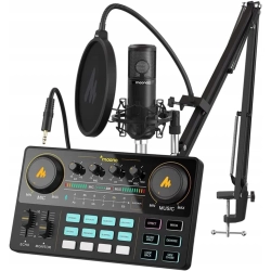 Przenośny Mikser MAONO AU-AM200-S6 z Mikrofonem - Mobilne Studio