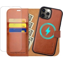 Etui magnetyczne dla iPhone 15 Pro 2in1 OCASAE kolor BRĄZOWY