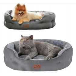 BEDSURE Legowisko dla Kota 63x53 cm | Pranie w Pralce |Antypoślizgowe Szare