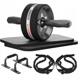 EnterSports Roller brzucha 6 w 1 z taśmą fitness, pompkami, matą na kolana