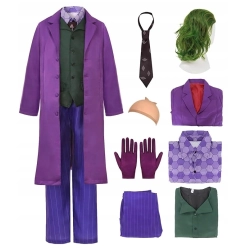 Kostium Joker Męski M Zestaw Płaszcz Kamizelka Spodnie Halloween Przebranie