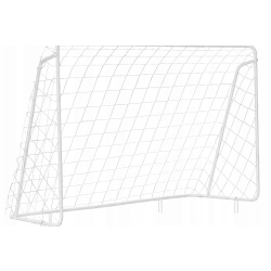 SONGMICS DUŻA Bramka METALOWA 215x150 DO PIŁKI NOŻNEJ DLA DZIECI BIAŁA