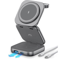 Ładowarka bezprzewodowa 5 w 1 do MagSafe AC ISLAND W7 FLIP 35W, MOCNA