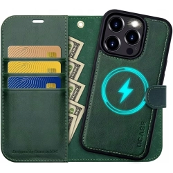 Etui magnetyczne dla iPhone 15 Pro 2in1 OCASAE kolor ZIELONY