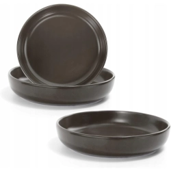 SPUNKYJUNKY Zestaw 3 ceramicznych misek dla kotów do karmienia szare 300ml