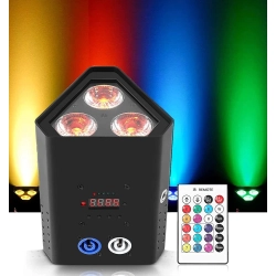 LAMPA LED ZQ01429 trójkątna Oświetlenie sceniczne 3 diody LED RGBW + PILOT