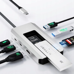 Hub USB-C Minthouz z obudową SSD M.2 PCIe NVMe, 10Gb/s 4K@60Hz HDMI 100W