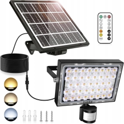 CLV Lampy Solarne Zewnętrzne Z Czujnikiem Ruchu 30W 2600LM Pilot 6 Trybów