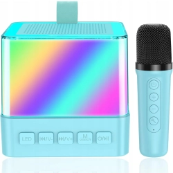 Karaoke 1 Mikrofon, dla dzieci i bezprzewodowy przenośny głośnik Bluetooth