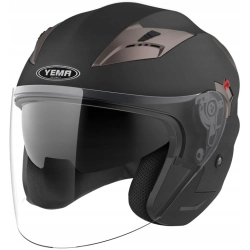Kask motocyklowy Yema YM-627 r. M czarny Mat z podwójnym wizjerem