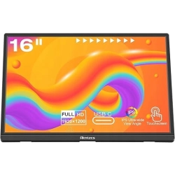 Akntzcs monitor dotykowy 16 cali Full HD 1920 x 1080P z HDMI i USB typu C