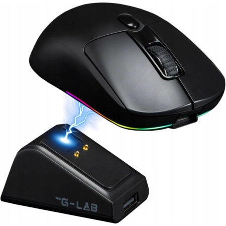 THE G-LAB - Kult Titanium Pro - Bezprzewodowa mysz gamingowa ze stacją ładu