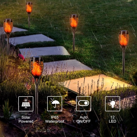 Lampa solarna LED ciepła biel wodoodporna 6szt do ogrodu tarasu balkonu
