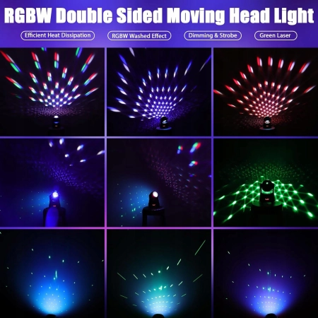 UKing ZQ02090 oświetlenie imprezowe, mini ruchoma głowica DMX512