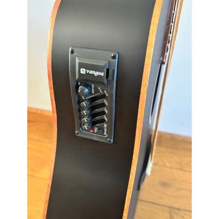 Vangoa Gitara akustyczna czarny mat 4/4 pokrowiec tuner pasek struny