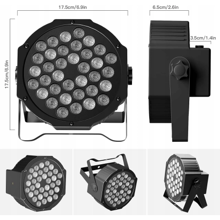 LED Par Slim 36 ZQ01082 RGBW Disco Light DMX512 z pilotem