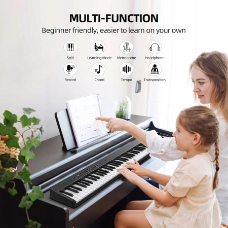 Pianino składane 88 klawiszy Lekato FP-10 Bluetooth MIDI przenośne