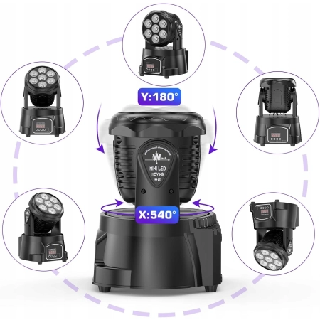 Oświetlenie Sceniczne Ruchoma głowica Światła LED 70W RGBW DMX