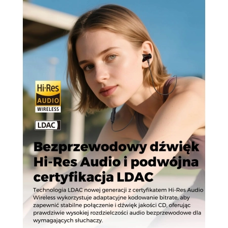 SOUNDPEATS Q40 HD Bezprzewodowe Słuchawki Hi-Res Audio z LDAC, 20H baterii