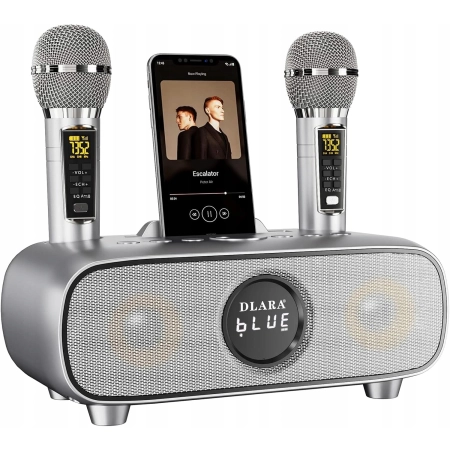 DLARA SD-136 PRO Karaoke Bluetooth z 2 mikrofonami, głośnik, USB, AUX, TF