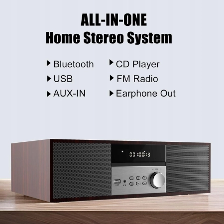 LONPOO LP-816 Kompaktowy zestaw stereo HiFi CD Bluetooth FM USB AUX
