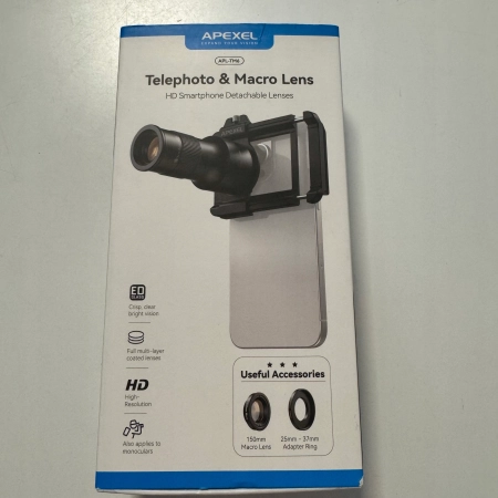 Apexel Zestaw Obiektywów 2w1 Obiektyw TELE 6x + Makro 150mm na Telefon