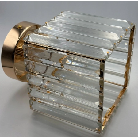 Lampa sufitowa kryształowa złota plafon oprawa szkłana nowoczesna glamour