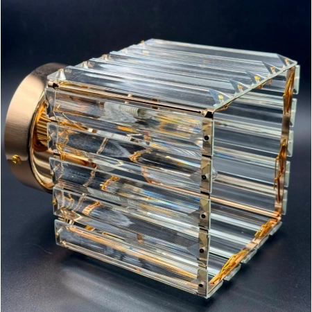 Lampa sufitowa kryształowa złota plafon oprawa szkłana nowoczesna glamour