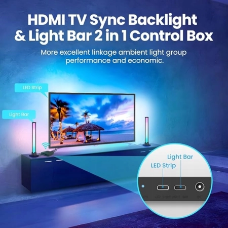 OŚWIETLENIE LED RGB Lightbar Inteligentne do Telewizora Avatto SLS06