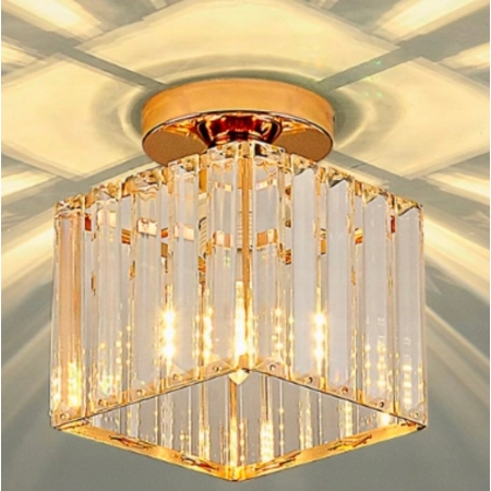 Lampa sufitowa kryształowa złota plafon oprawa szkłana nowoczesna glamour