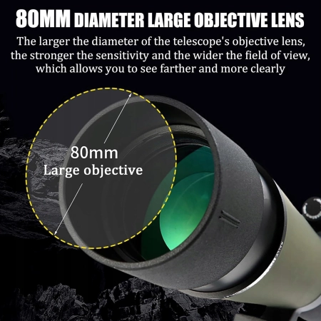 Luneta obserwacyjna monokularowy X20-60 80cm IPX6 HD BAK4+FMC zestaw