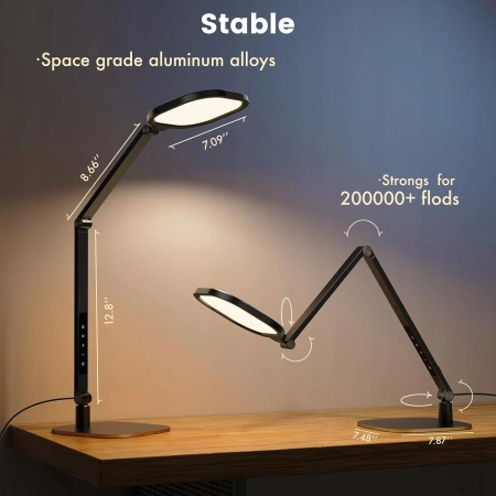 Lampa biurkowa LED LitONES F-630 15W regulacja jasności 3 tryby czarna