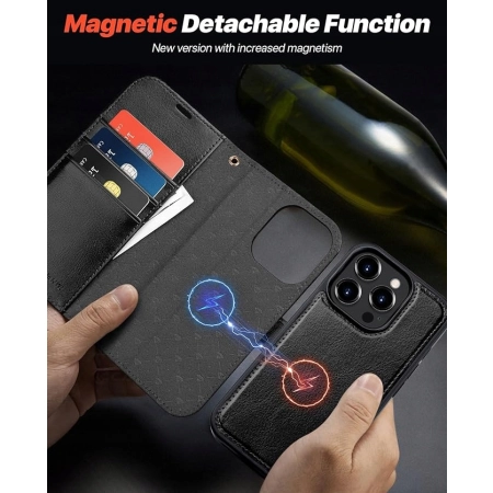 Etui magnetyczne dla iPhone 15 Pro 2in1 OCASAE kolor ZIELONY