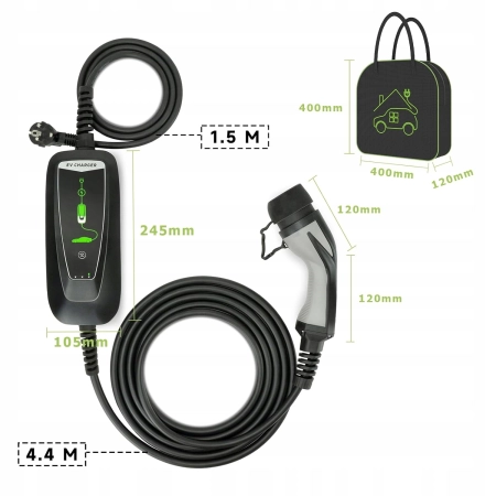 WISSENERGY Kabel ładujący EV typu 2, 3,7 kW, jednofazowy [10-16 A]