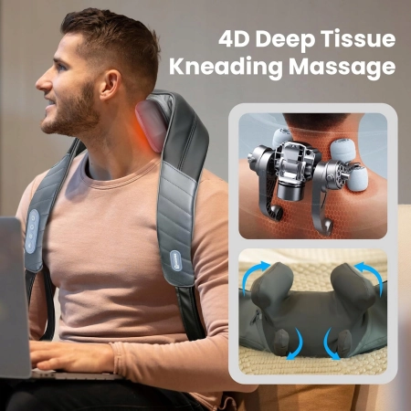 COMFIER CF-6812 Bezprzewodowy Masażer Shiatsu 4D Z Ciepłem Do Ciała