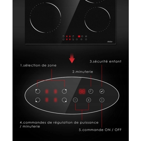 Płyta ceramiczna do zabudowy Hobsir HSC-D46001 Płyta ceramiczna 6000W