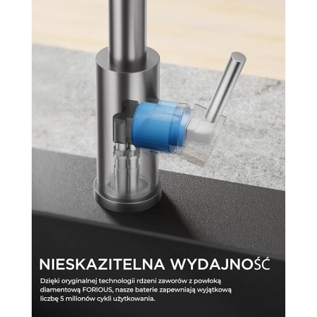 FORIOUS Kran Kuchenny, Bateria kuchenna, stal nierdzewna, obrót o 360°