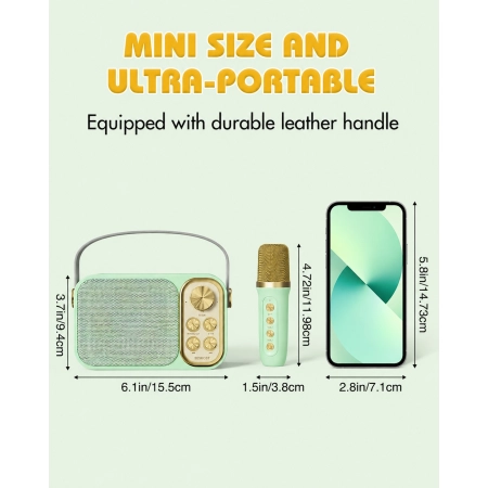 BESCOST Karaoke Zestaw Bluetooth Dla Dzieci i Dorosłych z 2 Mikrofonami tur