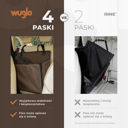 WUGLO Wodoodporny Regulowany Fotelik Siedzisko Dla Psa Do Samochodu Rozm L