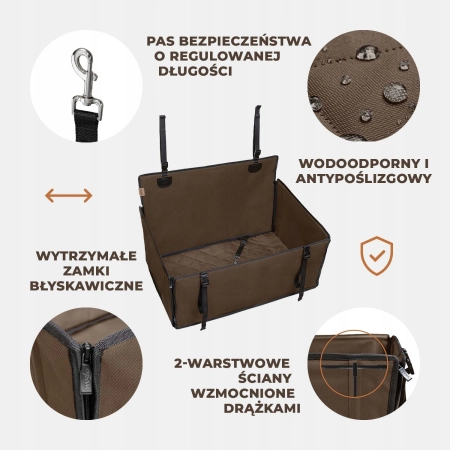 WUGLO Wodoodporny Regulowany Fotelik Siedzisko Dla Psa Do Samochodu Rozm L