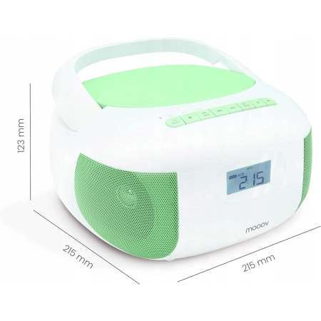 MOOOV Przenośny odtwarzacz CD Radio FM Bluetooth - Boombox Stereo MP3