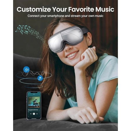 Masażer do oczu łagodzący zmęczenie z ciepłem i wibracjami Bluetooth Renpho