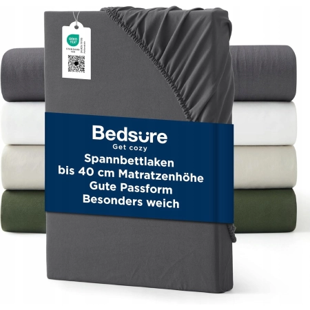 Bedsure Prześcieradło z gumką 140 x 200 cm, ekstra głębokie - prześcieradło