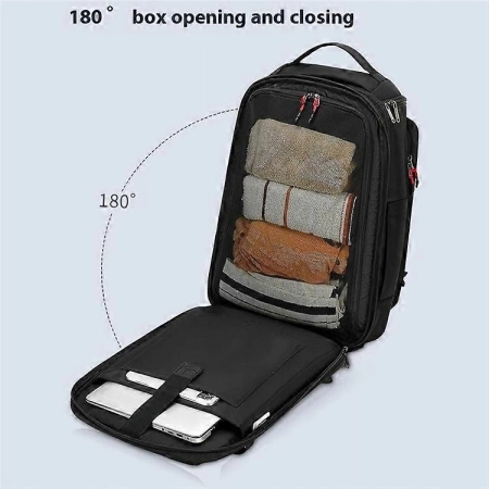 POSO PS676 Rozszerzalny plecak podróżny kompresyjny na laptopa 17,3'' 35 L