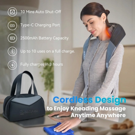 COMFIER CF-6812 Bezprzewodowy Masażer Shiatsu 4D Z Ciepłem Do Ciała