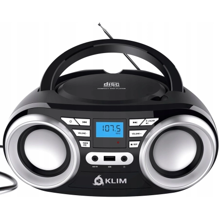 KLIM B3 przenośny odtwarzacz CD Bluetooth Boombox z radiem FM